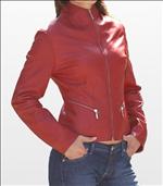 Damen stilvollen roten Farbe weichen Anilin Leder Jacke