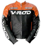 V ROD orange und schwarz Farbe Motorrad-Lederjacke