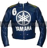 Yamaha 6 blaue Farbe Motorrad-Lederjacke