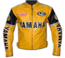 Yamaha Gelbe Farbe Motorrad Lederjacke