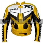 Yamaha R6  Motorbike Leather Jacket Yellow Colour